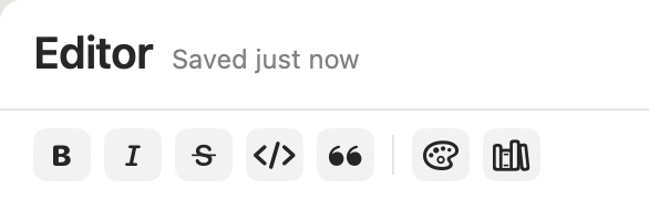 Formatting toolbar in Minidocs