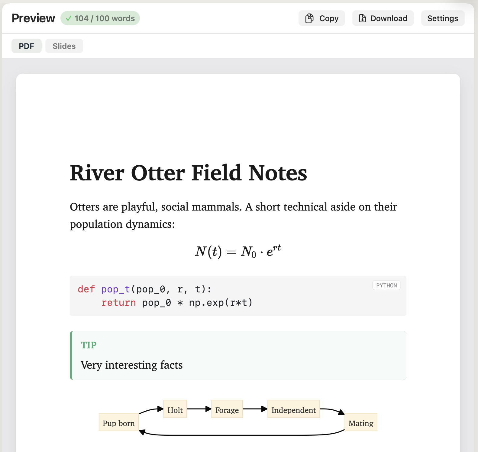 Callout blocks in Minidocs